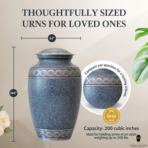 Urnas de cremación Premium de metal Tamaño grande para adultos A prueba de fugas Aluminio grabable - Product Image 3