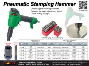 Marteau à estamper pneumatique APLUS ES-08 en alliage d'aluminium, personnalisable OEM, clair et lisible sur le métal, tampons à changement rapide - Product Image 2