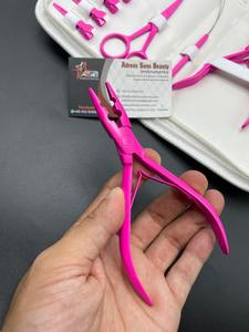 Rose vif Kératine Micro Anneau Extension De Cheveux Outils Kit Logo Personnalisé En Acier Inoxydable Micro Perles Applicateur Pince En Gros - Product Image 4