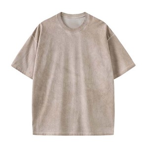 เสื้อยืดผู้ชายคุณภาพสูง 240gsm ผ้าฟอกกรด ทรงโอเวอร์ไซส์ คอกลม แขนสั้น ผ้าฝ้าย 100% สำหรับใส่วิ่ง - Product Image 5