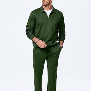 Conjunto Deportivo Casual de 2 Piezas para Hombre, con Sudadera de Manga Larga y Cierre de Cremallera, Estampado Invernal - Product Image 1