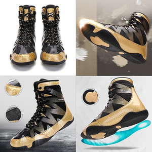 High Quality Lightweight Breathable Genuine Leather <b>Lace</b>-Up Kick Boxing <b>Shoes</b> for Adults Top Comfort Flexible Outdoor Sport - Product Image 3