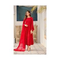 Ensemble 3 Pièces Élégant Salwar Kameez pour Fête, Vêtements Indiens et Pakistanais pour Femmes, Soie Viscose Coton Infroissable Séchage Rapide