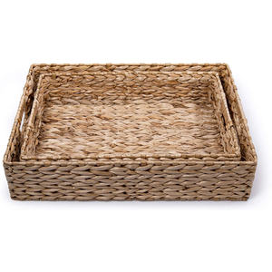Serving <b>trays</b> for food & drinks best quality woven water hyacinth <b>storage</b> <b>tray</b> cheapest price - Product Image 2