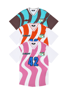 Logo personnalisé rayé lettre football américain maillot respirant coupe ample t-shirts avec option grande taille - Product Image 5