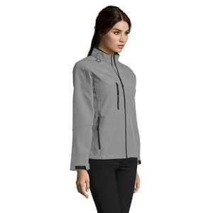 Vente en gros logo personnalisé gris dernière veste softshell respirante pour femmes manches longues et coupe-vent vestes de course en plein air pour femmes - Product Image 2