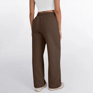 Pantalon de jogging décontracté à jambes larges pour femmes, vêtements de sport, pantalon de survêtement à taille haute et cordon de serrage pour dames - Product Image 4