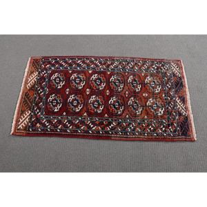 Alfombra Turca, Alfombra Vintage de 1.9x3.3 pies, Alfombra Oriental Roja de Lana - Product Image 2