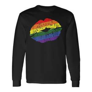 Camiseta de Manga Larga con la Bandera del Orgullo Gay, Labios Sexys y Arcoíris, Camiseta sin Mangas LGBT-Q para Niños - Product Image 1