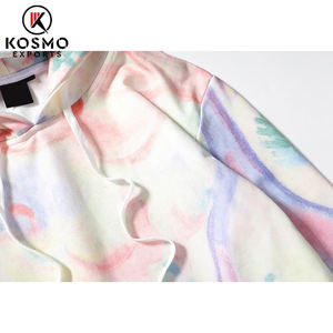Tie Dye Design personnalisé unisexe 100% coton sweat à capuche en polaire française lourde avec cordon de serrage de grande taille - Product Image 2