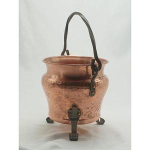 Maceta de metal de cobre de diseño para interiores minimalistas modernos con mango de metal negro forma y tamaño personalizados para elegancia interior - Product Image 2