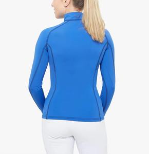 Camisa Ecuestre de Manga Larga Personalizada para Mujer, Ropa de Alto Rendimiento con Costuras en Contraste, Capa Base de Nailon Negro con Malla - Product Image 5