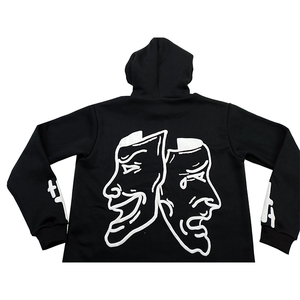 Ropa de calle personalizada de alta calidad para el invierno Venta al por mayor 3D Puff Printed Pullover Hoodies con bolsillo de canguro y logotipo frontal - Product Image 3