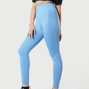 2025, mallas de Yoga para mujer con logotipo personalizado, ropa activa de entrenamiento de punto transpirable con logotipo en la cintura, la mejor oferta, diseño sin costuras - Product Image 3