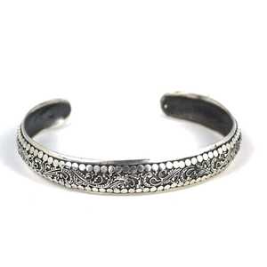 925 Sterling <b>Silver</b> Open Bottom Fashion <b>Cuff</b> <b>Bracelet</b> with Patterned Top - Product Image 2