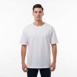 O-Neck T-Shirt Regular Fit 60% Cotton 40% <b>Polyester</b> <b>Yarn</b> Dyed 170-180gsm Solid Anti-Odor Silicon Softner Pre-shrunk Pre-Washed - Product Image 3