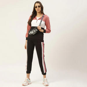 Ensemble de survêtement décontracté pour femmes, imprimé, pour l'entraînement, jogging, sweat-shirt à capuche avec poches sur le devant, 100% coton - Product Image 6