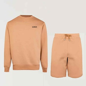 Venta al por mayor de sudaderas cortas para hombre y conjuntos de Jogger logotipo personalizado chándal Unisex 2 piezas chándal conjunto, chándal corto hombres - Product Image 6