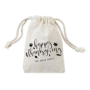 Sacs cadeaux en coton personnalisés pour Thanksgiving, lot de 6 - Product Image 1