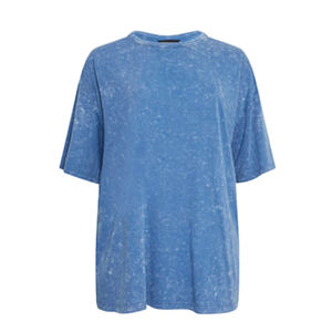 Camisetas de manga corta con lavado ácido para mujer, disponibles en todos los tamaños, Camiseta holgada de verano para mujer lavada con ácido de Color sólido - Product Image 6