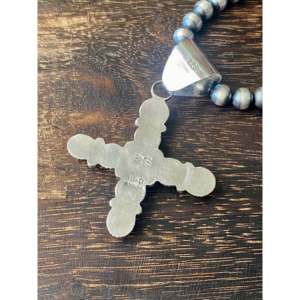 Pendentif Zia Reda Galvan en Or Sonora, Turquoise et Argent Sterling avec incrustation religieuse chrétienne à sertissage clos - Product Image 5