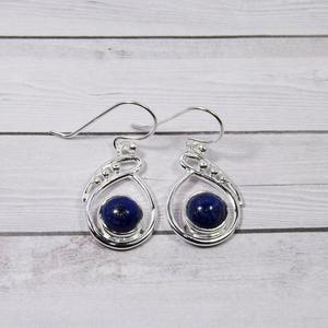 Bijoux de mode chauds Lapis Lazuli boucles d'oreilles en pierres précieuses 925 boucles d'oreilles en argent Sterling massif pour femmes filles boucles d'oreilles en argent - Product Image 3