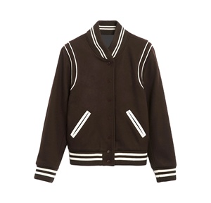 Chaqueta Universitaria de Lana Vintage Personalizada para Hombre, Talla Grande, Estilo Urbano, Nueva, con Rayas en los Hombros, Bordado Chenille, Transpirable - Product Image 1