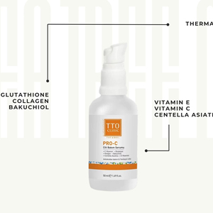 Sérum éclaircissant pour le visage TTO Clinic Pro C 50 ml avec vitamine C, collagène et glutathion pour une peau radieuse, lisse et saine - Product Image 1