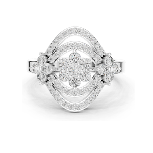 Bague en diamant de laboratoire 0,9 CT pour femme, design floral, clarté VVS-VS EF, or 18 carats, 14 carats, 10 carats et argent 925, rose, jaune, blanc - Product Image 3
