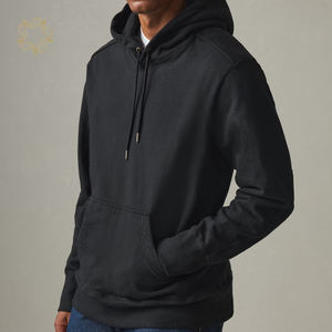 Sweat-shirt à capuche solide avec capuche en fourrure Sweat-shirt à capuche en coton biologique Sweat-shirt à capuche pour hommes écologique - Product Image 4