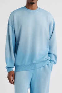 เสื้อสเวตเตอร์แฟชั่นสำหรับผู้ชายเสื้อสตรีทโอเวอร์ไซส์ไหล่ตกไหล่100% ผ้าคอตตอน480 GSM เสื้อสวมหัวหลากสี - Product Image 3