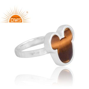 Hot Design 925 Sterling Silver Natural <b>Tiger</b> <b>Eye</b> Yellow Gemstone <b>Ring</b> Custom Design Jewelry For Women Gift For Her - Product Image 4