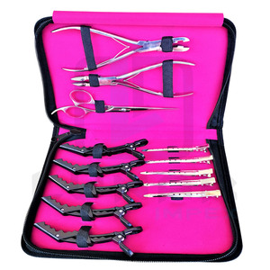 2023 Newest Hair Salon Kit in Silver Polish Finishing Worldwide Hot Sell Hair Extension <b>Tools</b> <b>Case</b> Set - Product Image 1