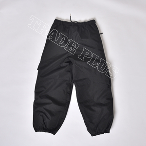 Pantalon cargo noir pour homme, taille élastique avec cordon de serrage, respirant, en polyester, style ample et décontracté pour adulte - Product Image 6