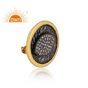 Best Selling Sterling <b>Silver</b> 18K Gold Plated Natural Cz Gemstone <b>Brooch</b> Demi Fine Jewelry Manufacturer - Product Image 2