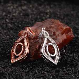 Sólido 925 plata esterlina 9x11mm Oval Semi montaje colgante Oval en blanco Base piedra ajuste fino hecho a mano joyería recuerdo componente - Product Image 3