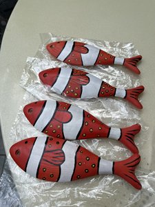 Décoration Unique Colorée Avec Tendance Chaude Sculpté 3D Poisson En Bois Suspendu Artisanat Décoratif Du Vietnam - Product Image 2