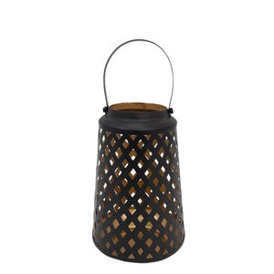 Set of 3 Iron Lantern With Handle Burn Brass <b>Colour</b> Medium Size <b>Candle</b> Stand and <b>Candle</b> <b>Pillar</b> Holder for Home Decoration - Product Image 4