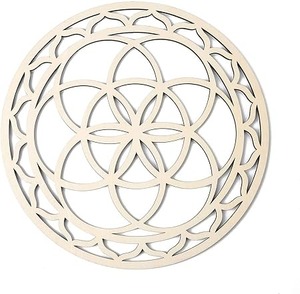 Grille de cristal en bois MDF de guérison sacrée Plaque en bois de guérison Plaque de grille en cristal par faizacraft - Product Image 3