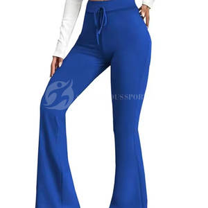 Pantalons évasés en dentelle skinny de haute qualité pour femmes, style streetwear d'hiver, design personnalisé, jambe large, décontracté - Product Image 2