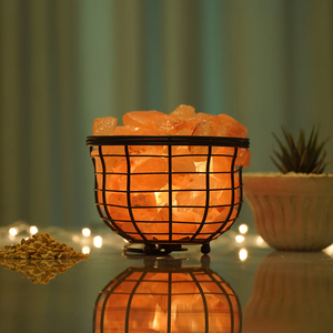 Offre Spéciale tailles personnalisées tige de fer panier lampes avec morceaux de sel bol Style amour décorations meilleur prix artisanat naturel - Product Image 6