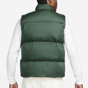 Gilet matelassé zippé de couleur vert foncé de qualité supérieure, tissu respirant, col montant, rembourrage en coton, vestes matelassées pour hommes - Product Image 2