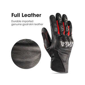 Gants de moto unisexes en cuir pleine fleur de haute qualité, les plus vendus, avec fermeture auto-agrippante, antidérapants et résistants à l'usure - Product Image 4