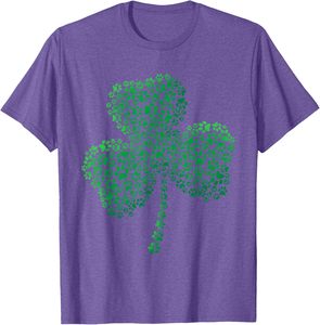 Lucky Irish Shamrock Graphic T-Shirt Respirant Ras Du Cou À Manches Courtes Style Décontracté 100% Coton T-shirt Imprimé De Qualité Supérieure - Product Image 1