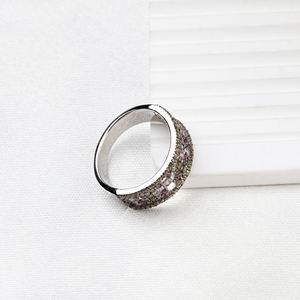 Anillo de joyería creado en plata Anillo de Plata de Ley 925 con piedras preciosas de rubí y zafiro natural certificado Gia de alta calidad para venta al por mayor - Product Image 4