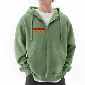 Custom made plus Size 100% cotton <b>man</b> <b>zipper</b> <b>hoodie</b> solid colour Blank custom screen printed logo hip hop <b>Men's</b> Hoodies - Product Image 6