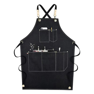 Avec Logo Brodé Coton Peigné Tablier en Tissu de Coton Polyester Personnalisé avec Logo Personnalisé pour Femmes Dame - Product Image 1