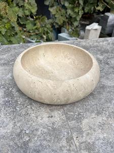 Bol rond en travertin de qualité supérieure avec une finition lisse artisanale, un attrait décoratif moderne et une durabilité longue durée - Product Image 5