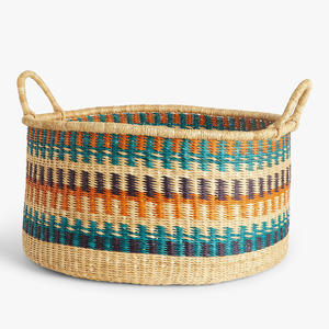 Panier de Bolga en jonc de mer en gros paniers d'herbe de mer tissés fonctionnels pour la décoration de stockage à la maison - Product Image 1