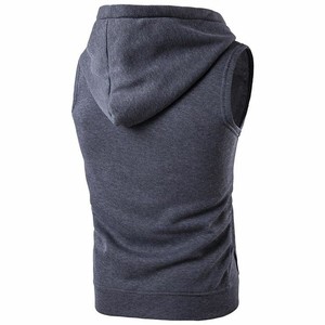 Unisex Cotton Pullover <b>Hoodie</b> Custom Logo Embroidery Wholesale 100% Cotton Puff Printing Spring Style <b>Sleeveless</b> Fashion OEM - Product Image 5